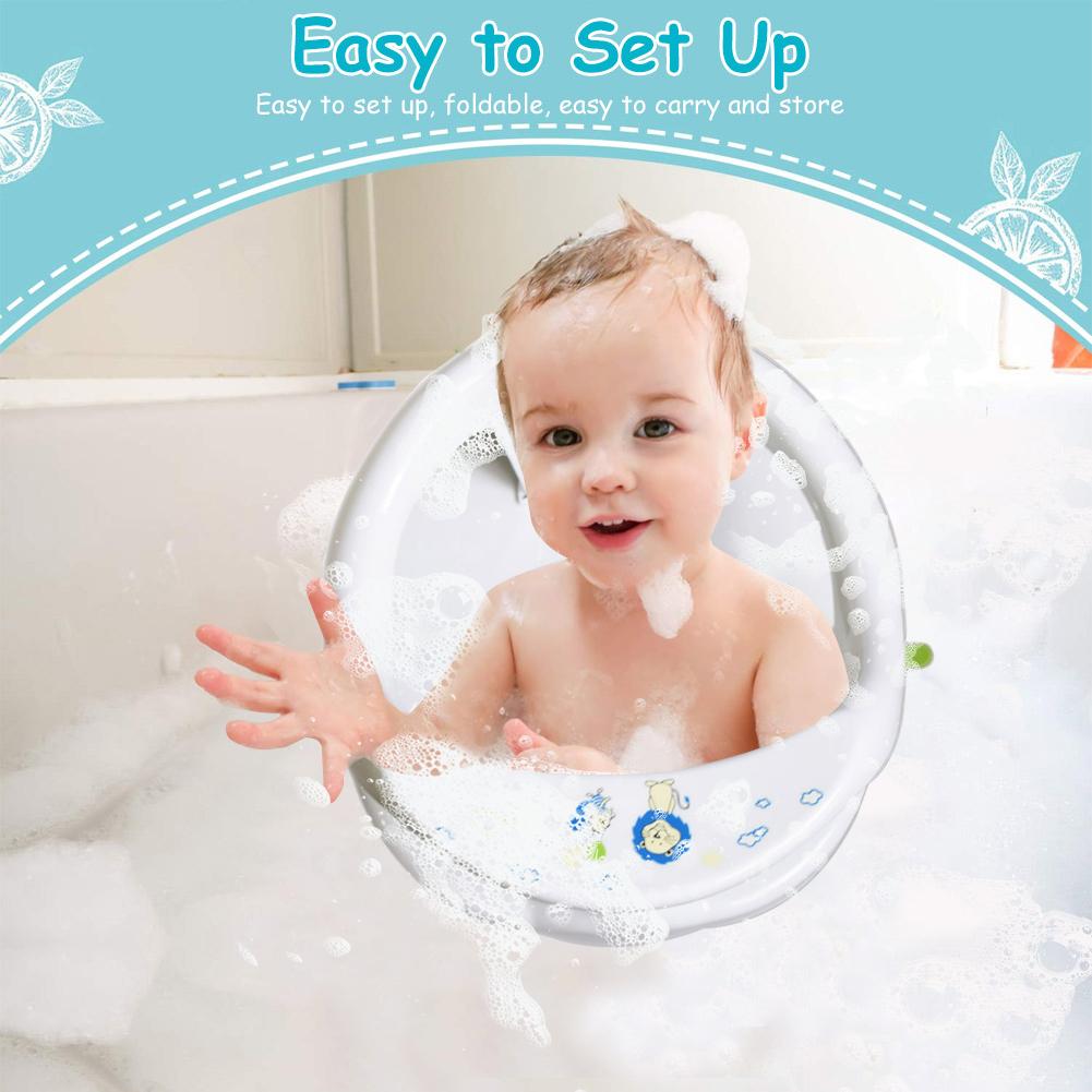 Foldable Baby Bath Seat with Backrest Support 4PCS Suction Cups Stable Sit-up Children Bathing Seat Home Furniture